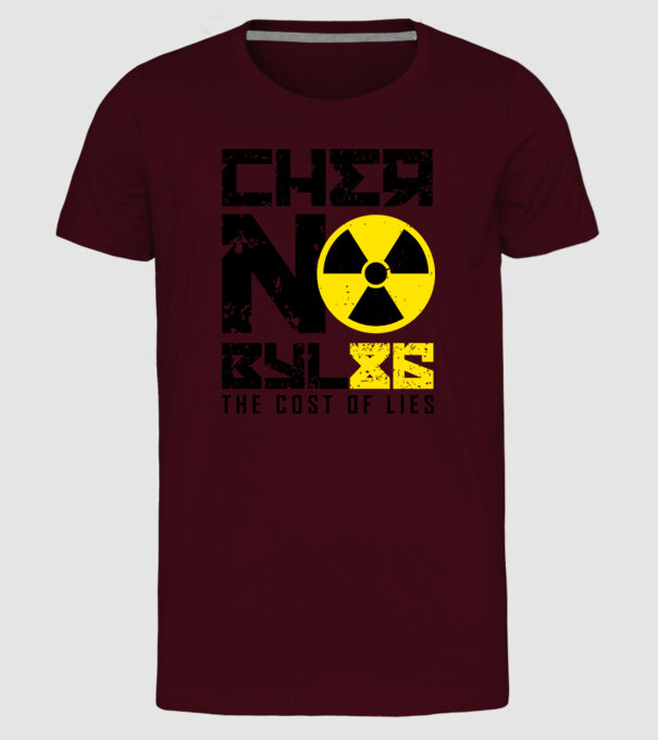 'Chernobyl ''86' model bordo pe tricou