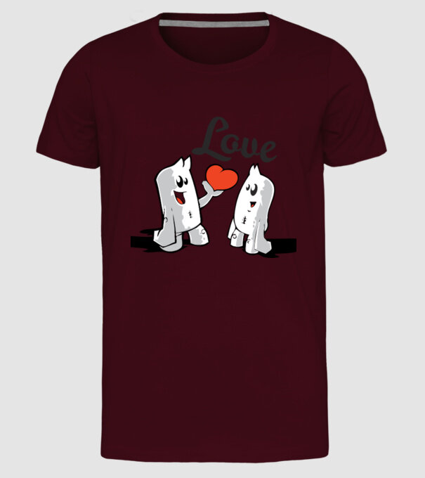 dragoste interesantă model bordo pe tricou