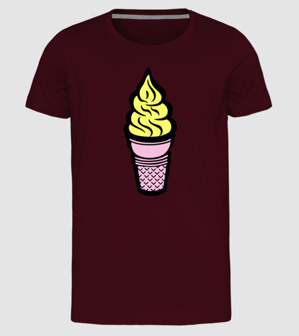 Înghețată model bordo pe tricou