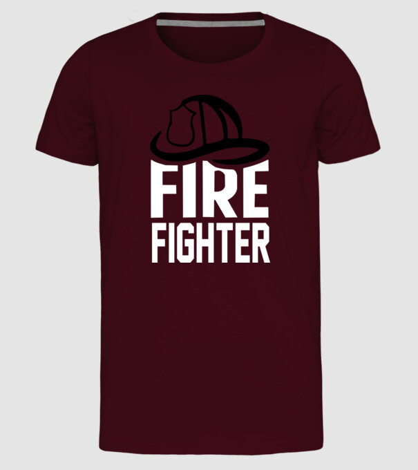 Fire fighter model bordo pe tricou