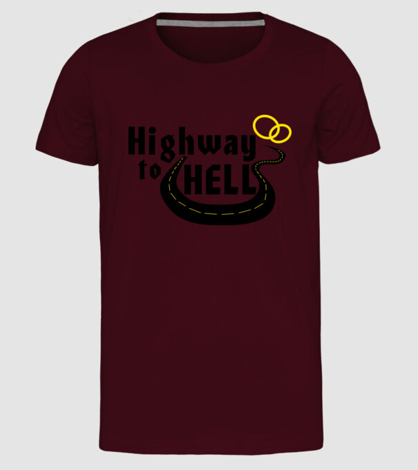 Highway to hell simple model bordo pe tricou
