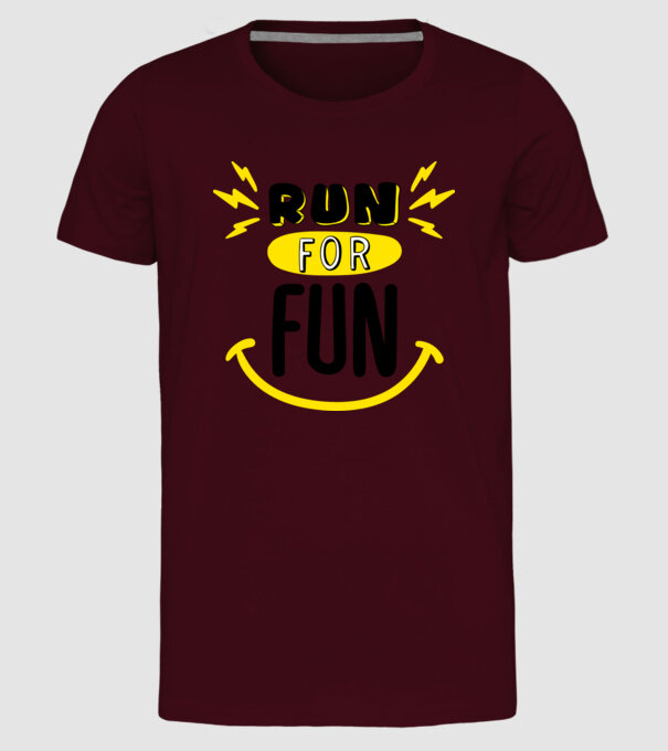 Run for fun model bordo pe tricou