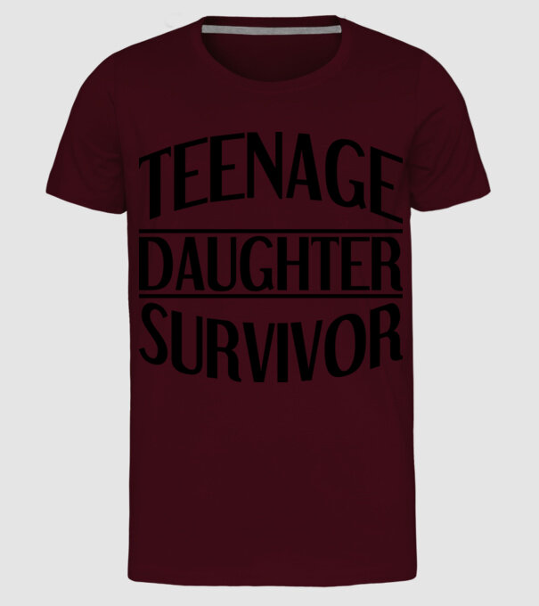 teenage daughter survivor model bordo pe tricou