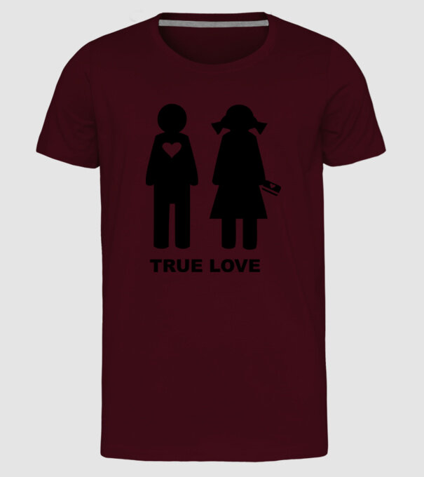 True Love model bordo pe tricou