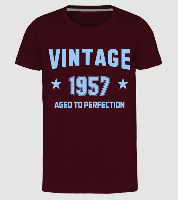 Vintage - 1957 model bordo pe tricou