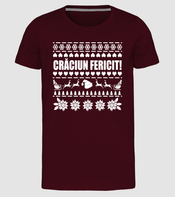 crăciun Fericit! model bordo pe tricou