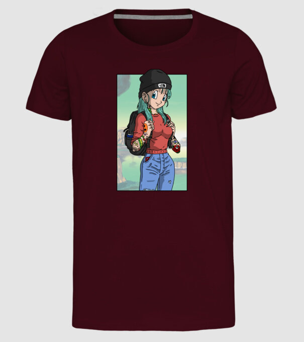 dragon ball bulma model bordo pe tricou