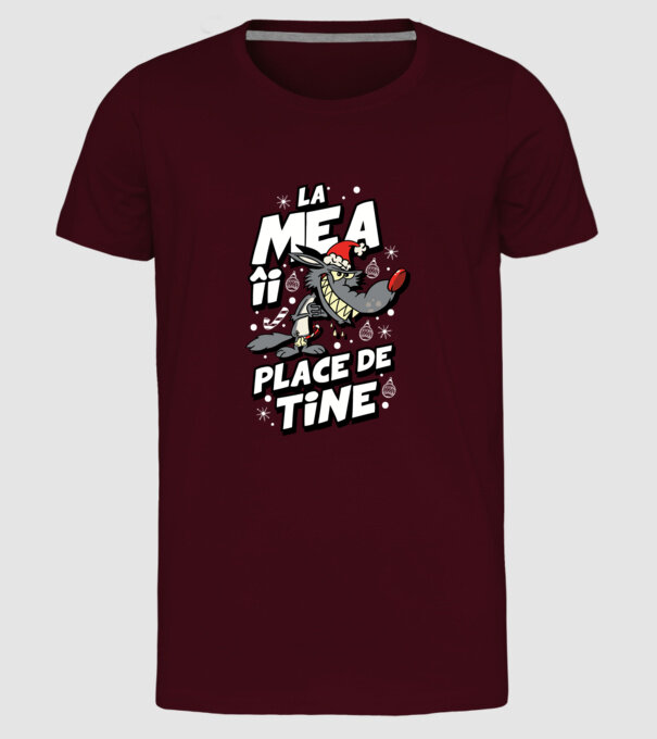 Lupul de Craciun model bordo pe tricou