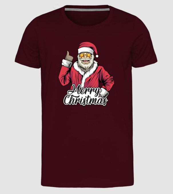 Merry christmas Santa model bordo pe tricou