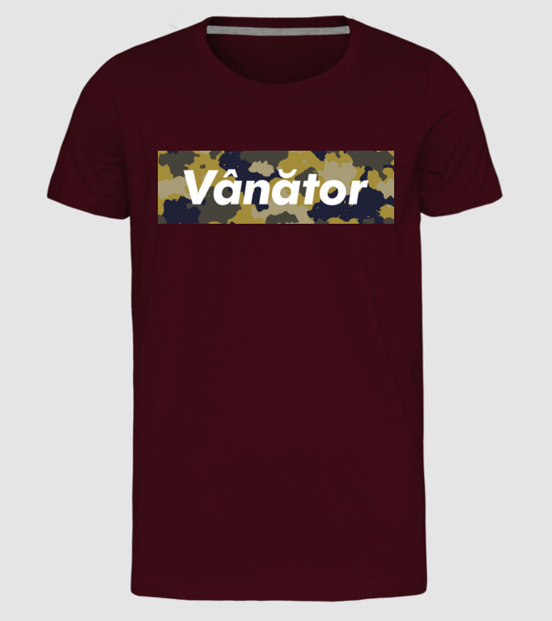 vânător model bordo pe tricou