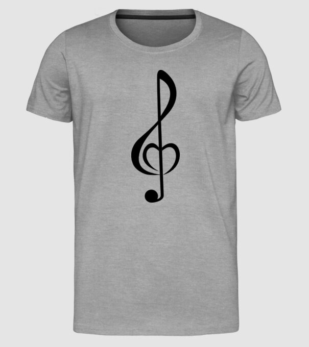 a-nota muzicală model gri pe tricou