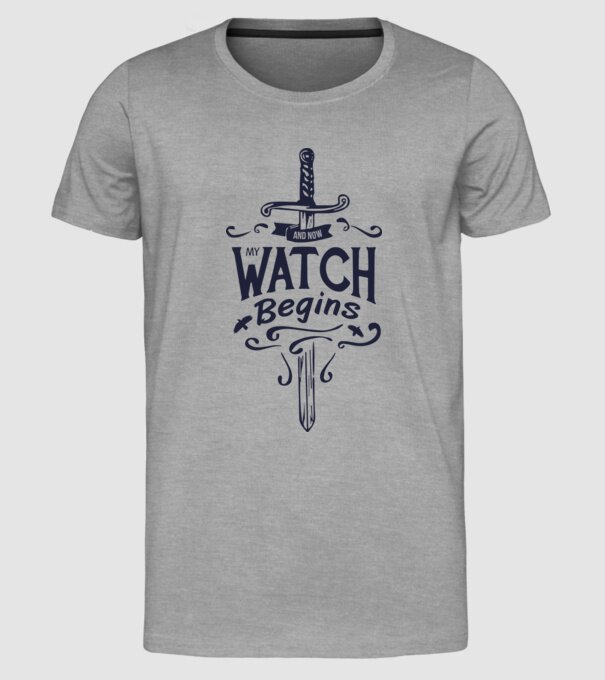 And now my watch begins model gri pe tricou