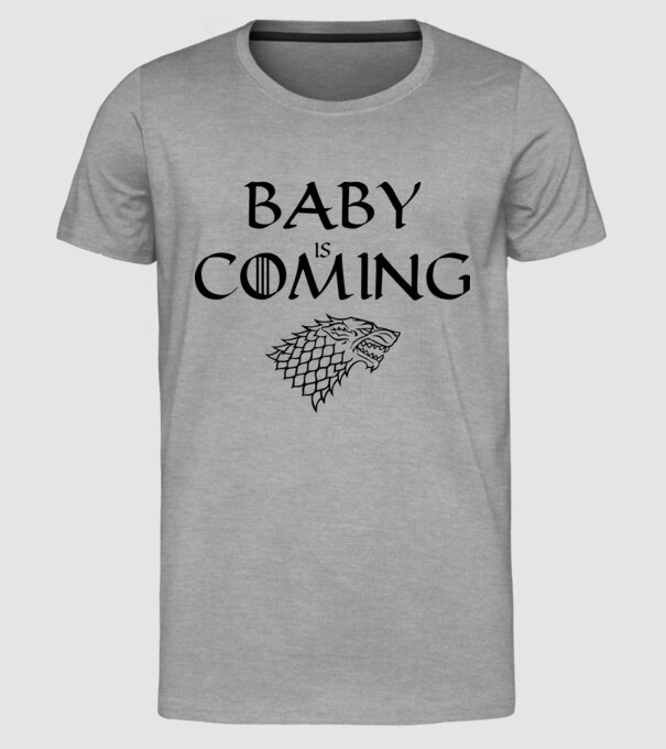 Baby is coming model gri pe tricou