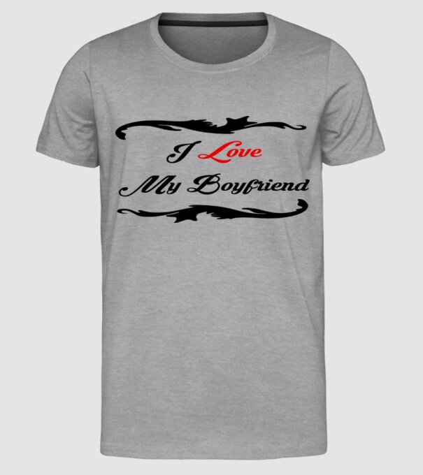 Boyfriend model gri pe tricou
