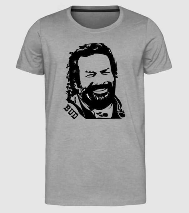 Față Bud Spencer model gri pe tricou