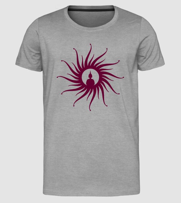 buddha circle model gri pe tricou