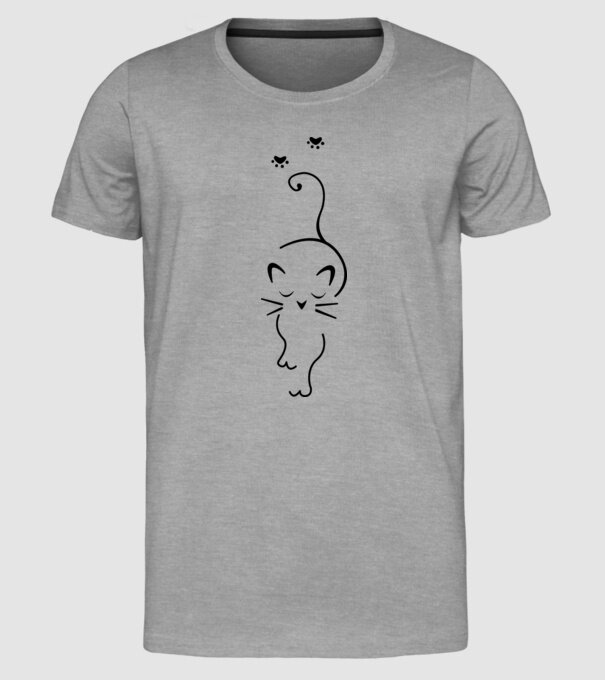 Cat walk model gri pe tricou