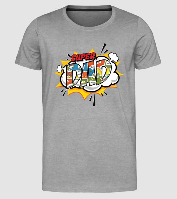 Comic Dad model gri pe tricou