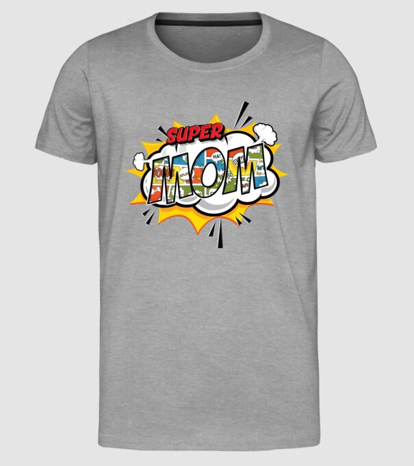 Comic Mom model gri pe tricou