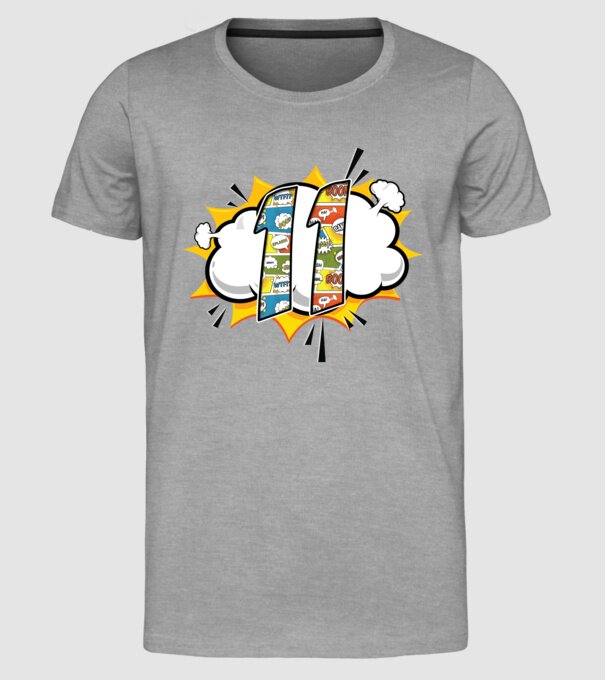 Birthday Comic Number 11 model gri pe tricou