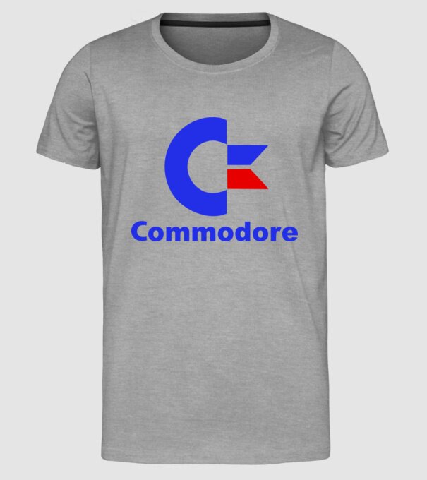 commodore 64 model gri pe tricou