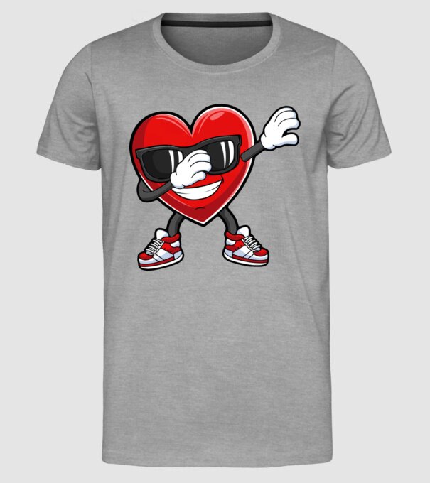 Dab inima model gri pe tricou