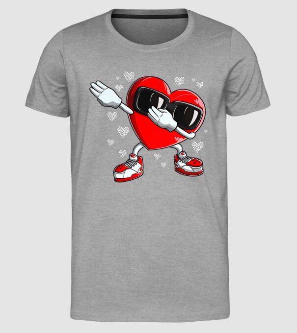 Dab inima model gri pe tricou