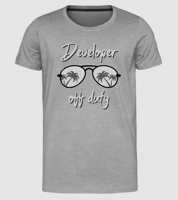 Developer off duty model gri pe tricou