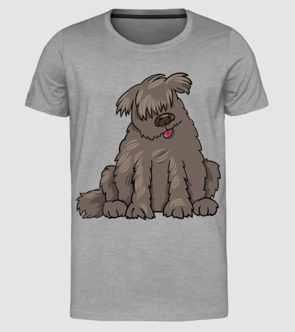 Dog silhouette model gri pe tricou