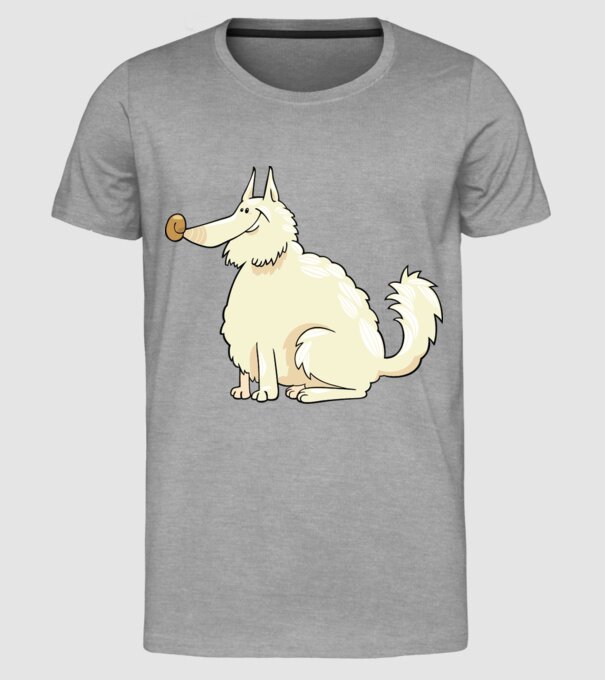 Dog silhouette model gri pe tricou