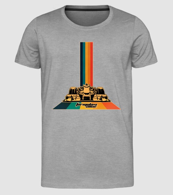 f1 retro car model gri pe tricou
