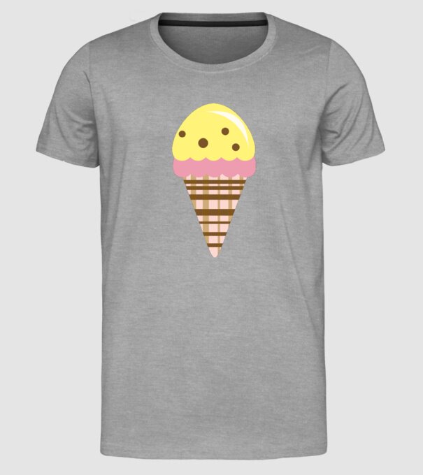 înghețată model gri pe tricou