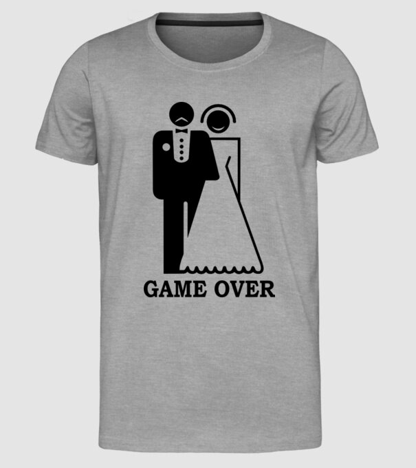 Game over model gri pe tricou
