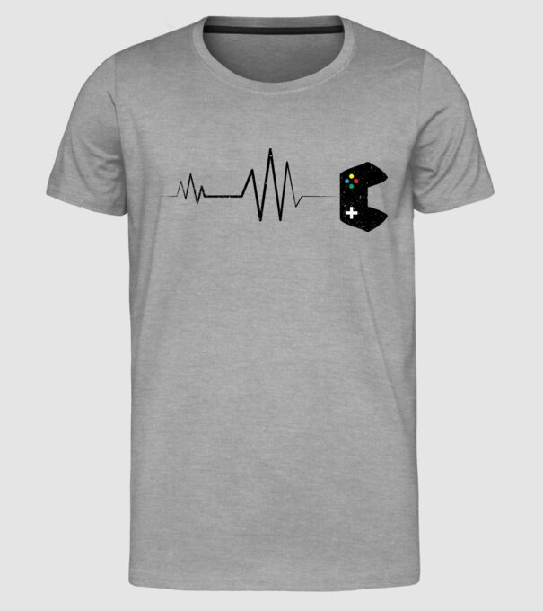 Gamer Ritm cardiac model gri pe tricou