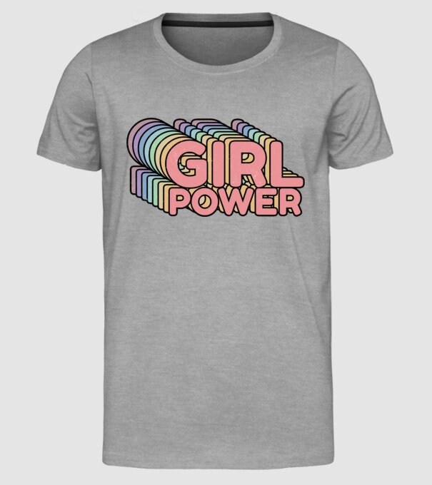 Girl power model gri pe tricou