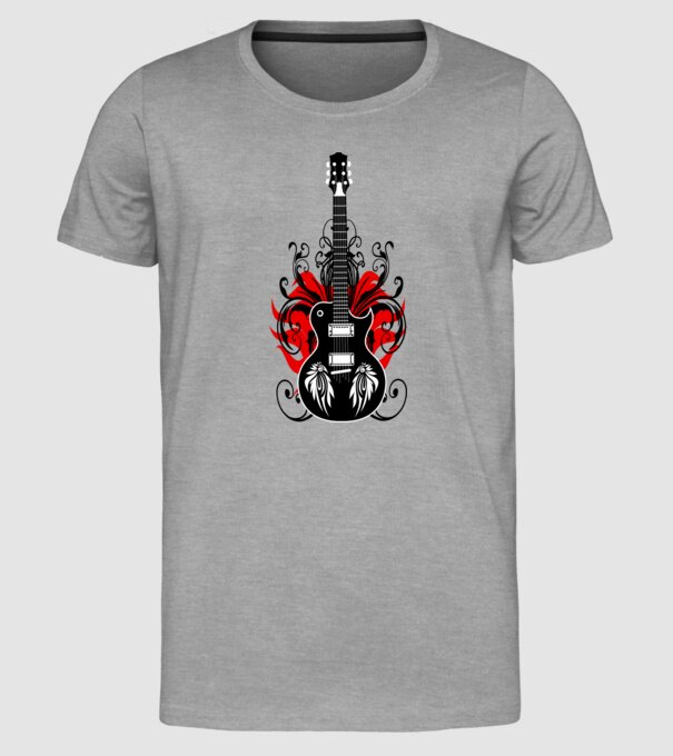 Chitară model gri pe tricou