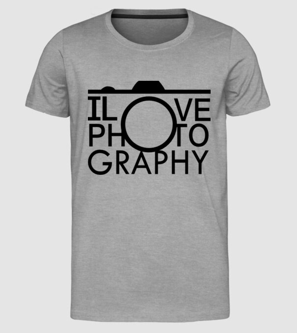 I love photography model gri pe tricou