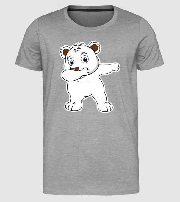 Urs polar DAB model gri pe tricou