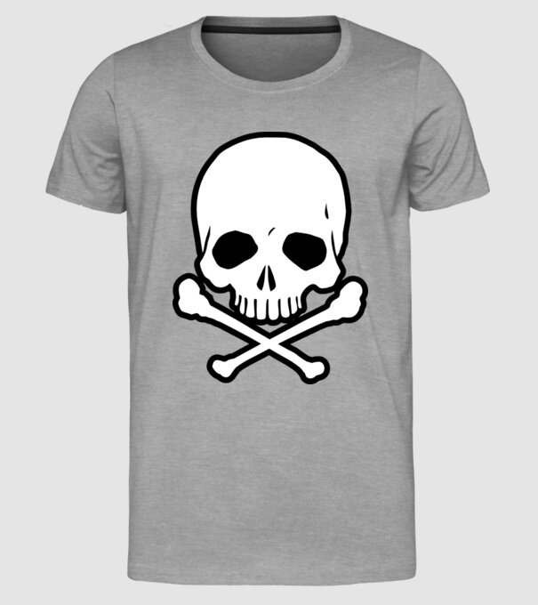 Craniu model gri pe tricou