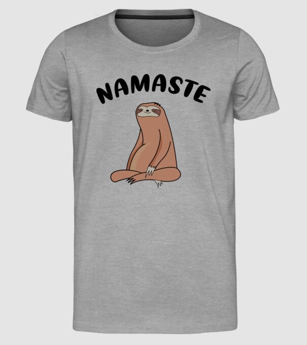 Leneș meditând model gri pe tricou