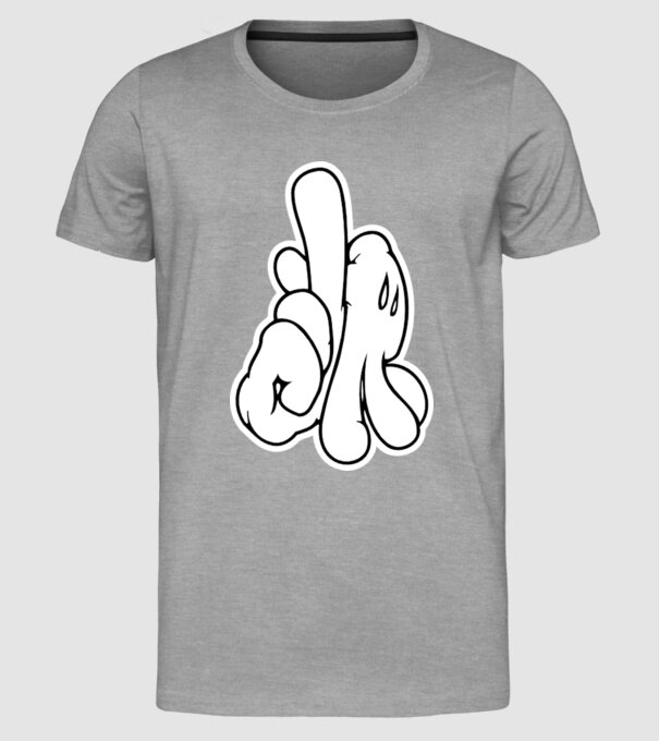 Mâinile lui Mickey model gri pe tricou