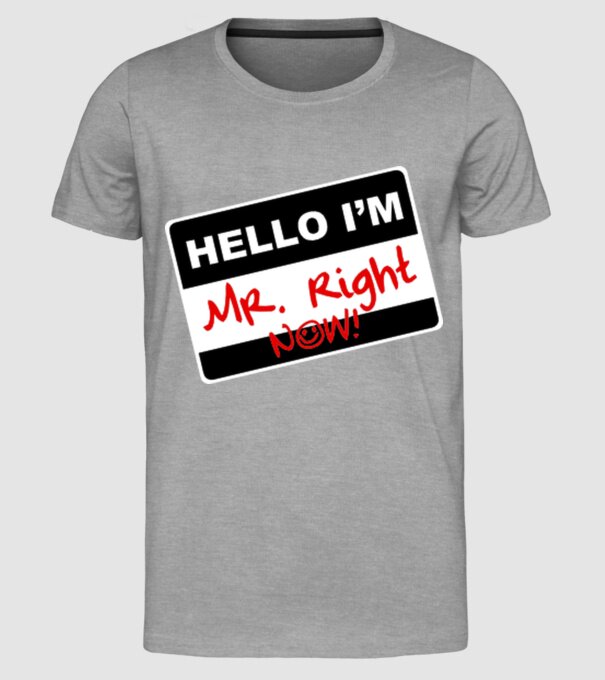 Mr Rigth Now.eps model gri pe tricou