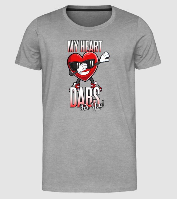 My Heart Dabs For You model gri pe tricou
