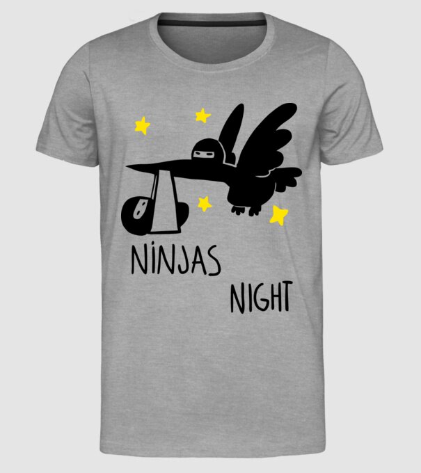 Ninja model gri pe tricou