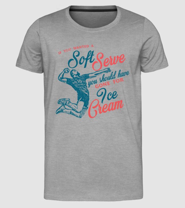 Oldschool volleyball model gri pe tricou