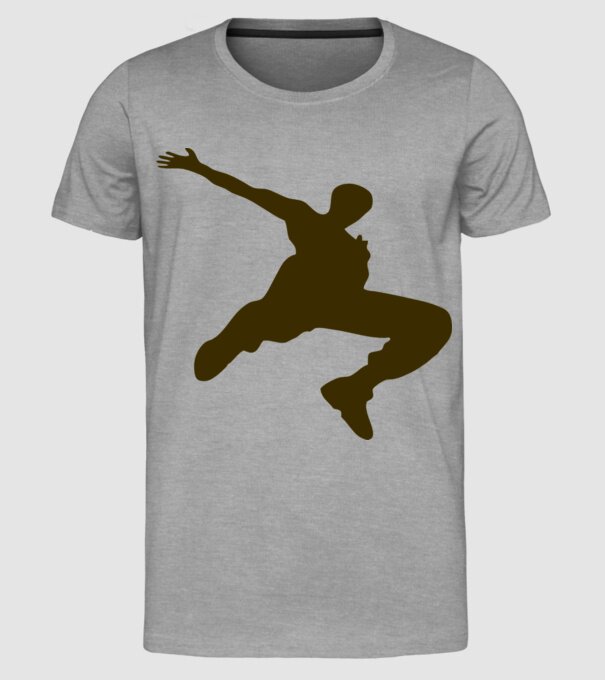 Logo Parkour model gri pe tricou