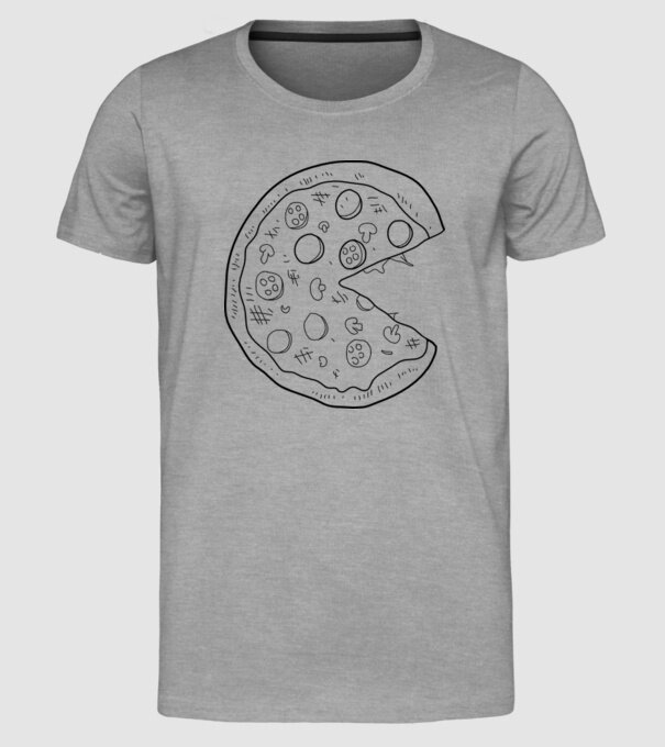 Pizza cuplu model gri pe tricou