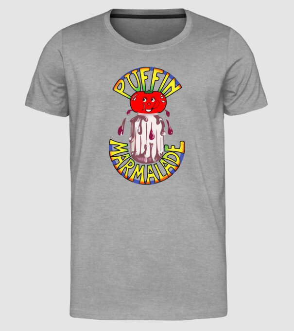 Gem puffin model gri pe tricou