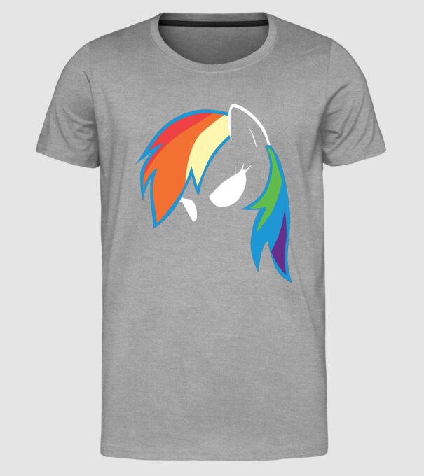 Rainbow Dash model gri pe tricou
