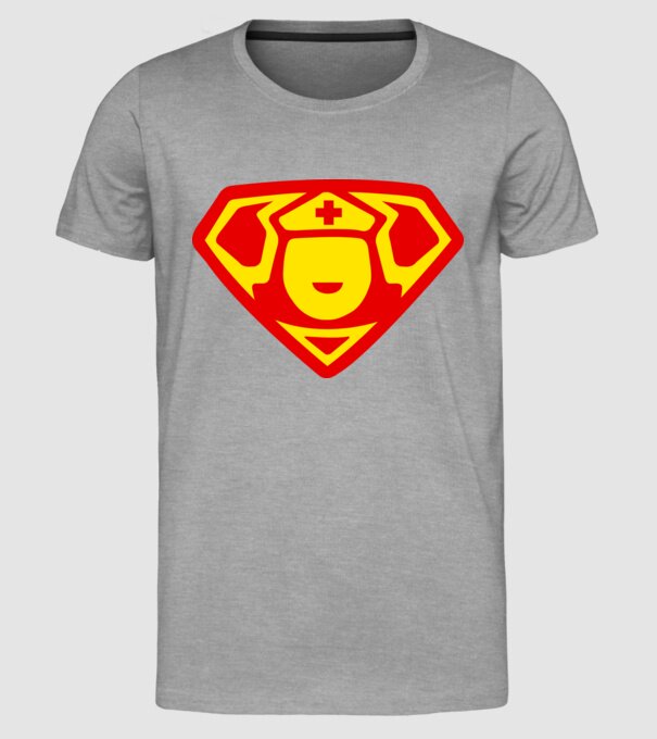 super nurse model gri pe tricou